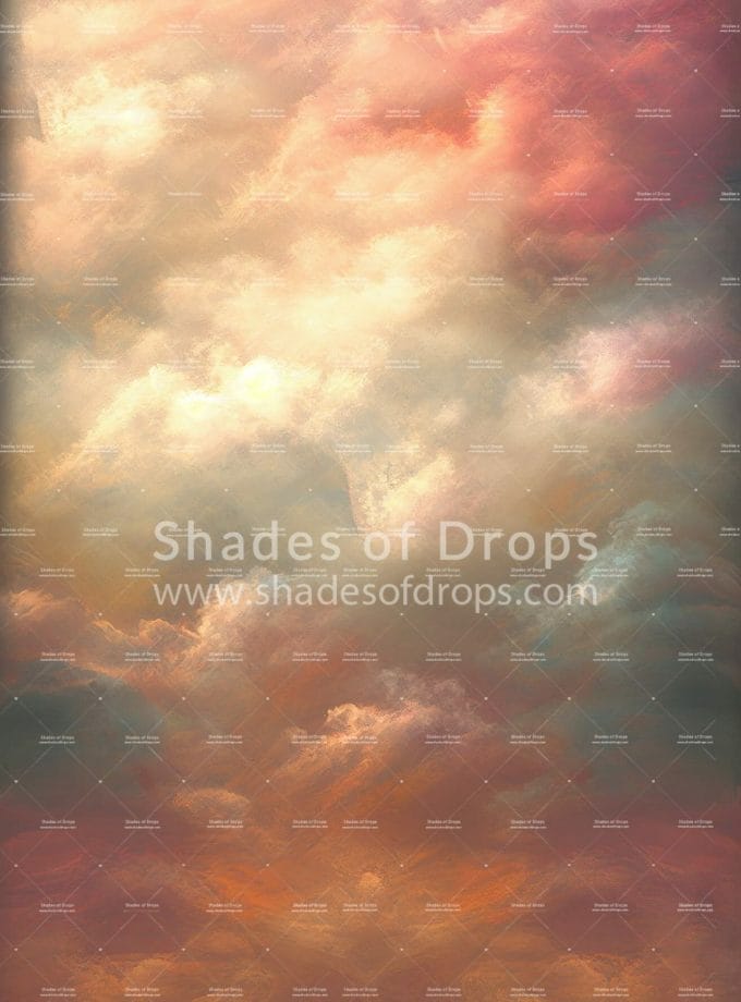 Photo of the Dreamy Cloud with red and blue sky photography backdrop by Shades of Drops