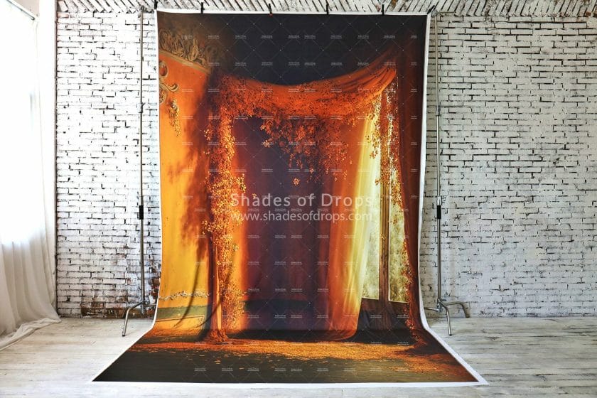 Photo of the Orange Flower Room photography backdrop by Shades of Drops
